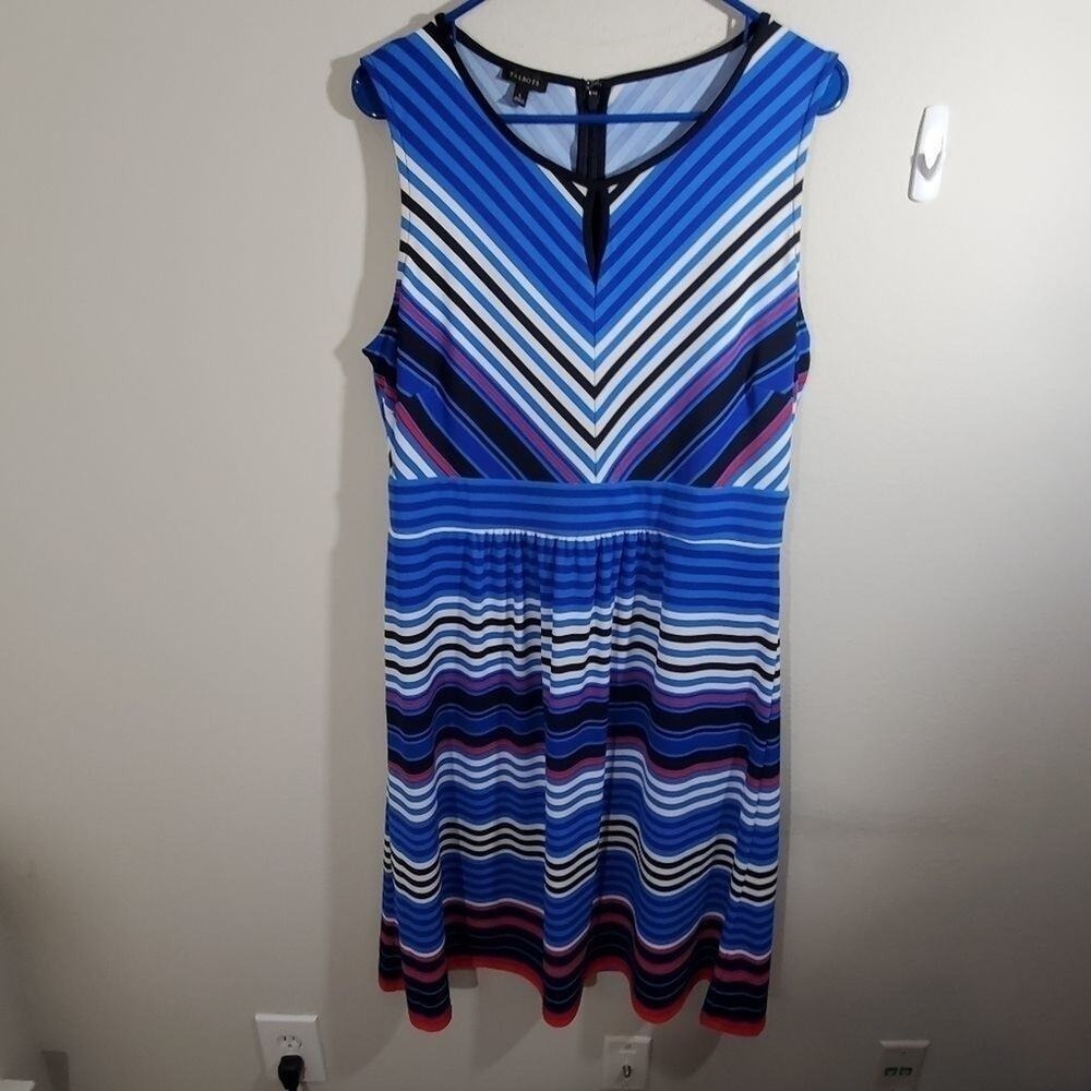 Talbots striped stretch dress size large - Picture 3 of 9
